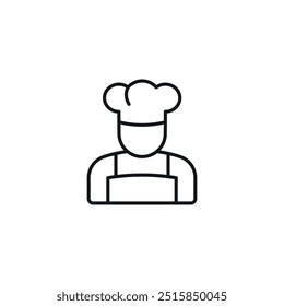 Chef linear icon. Line customizable illustration. Contour symbol. Vector isolated outline drawing. Editable stroke