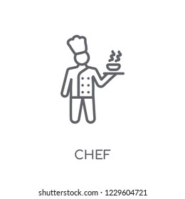 Chef linear icon. Modern outline Chef logo concept on white background from Professions collection. Suitable for use on web apps, mobile apps and print media.