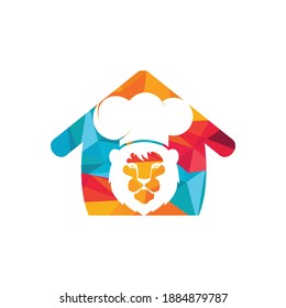 Plantilla de diseño del logotipo vectorial del león del chef. El concepto del logotipo del restaurante gastronómico.	
