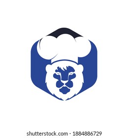 Chef lion vector logo design template. Food restaurant logo concept.	
