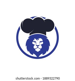 Chef lion vector logo design template. Food restaurant logo concept.	
