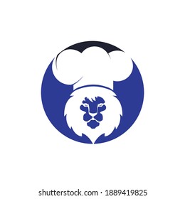 Chef lion vector logo design template. Food restaurant logo concept.	
