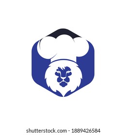 Chef lion vector logo design template. Food restaurant logo concept.	
