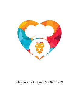 Chef lion vector logo design template. Food restaurant logo concept.	