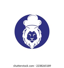 Chef lion vector logo design template. Food restaurant logo concept.	
