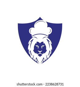 Chef lion vector logo design template. Food restaurant logo concept.	
