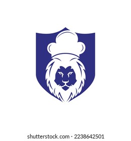 Chef lion vector logo design template. Food restaurant logo concept.	
