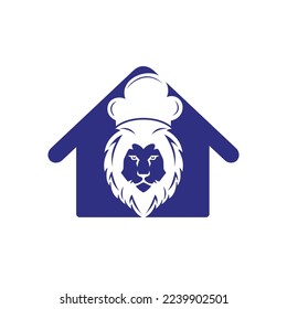 Chef lion vector logo design template. Food restaurant logo concept.	
