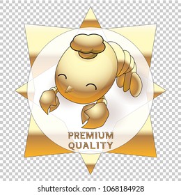 Chef lobster for premium quality product, Vector sticker logo for best lobster, shrimp, prawn or crawfish.