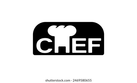 Chef logo, black isolate silhouette