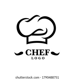 Chef Logo Chef Cap and Little Mustache Besides the Text
