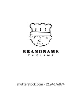 chef logo cartoon icon design template black modern isolated illustration