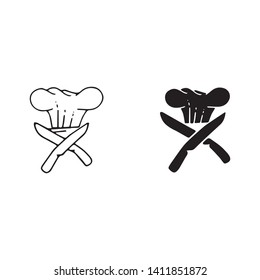 chef logo classical cook catering vector design
