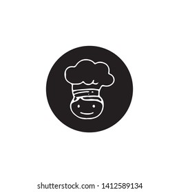 chef logo classical cook catering vector design
