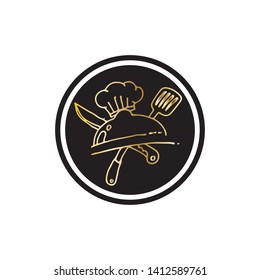 chef logo classical cook catering vector design
