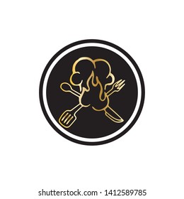 chef logo classical cook catering vector design
