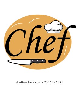 chef logo in color, cutline style and with background