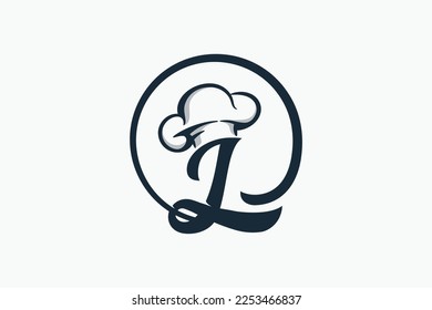 chef logo with a combination of letter L and chef hat for any business especially for restaurant, cafe, catering, etc.