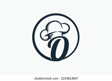 chef logo with a combination of letter o and chef hat for any business especially for restaurant, cafe, catering, etc.