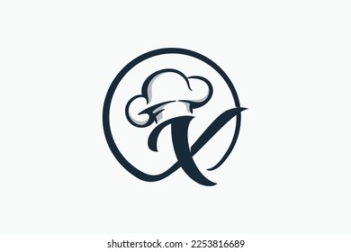 chef logo with a combination of letter x and chef hat for any business especially for restaurant, cafe, catering, etc.