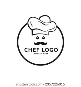 Chef logo design concept idea with circle shape