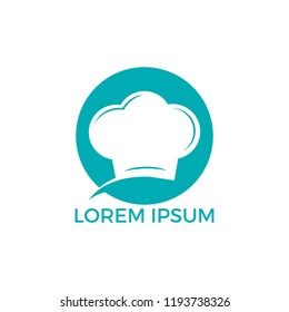 Chef logo design. Cook hat icon. Vector symbol for menu restaurant cafe bistro.