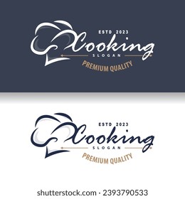 Chef Logo Design Cooking Inspiration And Chef Hat With Simple Lines For Restaurant Business Brands