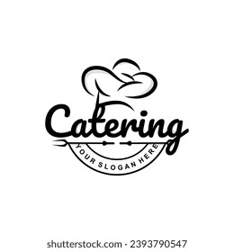 Diseño Del Logotipo Chef Cocinar Inspiración Y Sombrero De Chef Con Líneas Sencillas Para Las Marcas De Negocios De Los Restaurantes