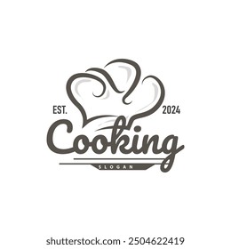 Chef Logo Design Cooking Inspiration And Chef Hat With Simple Lines For Restaurant Business Brands