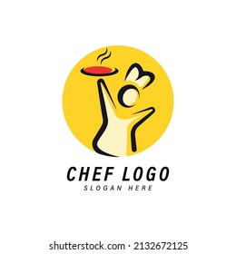 chef logo design flat style template