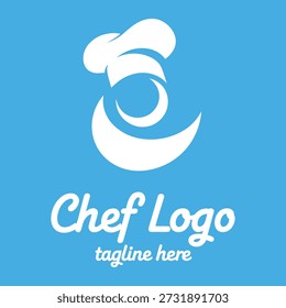Chef logo design with hat and letter business template icon