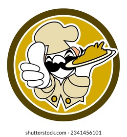 chef logo design vector background