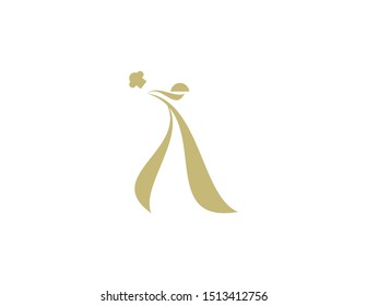 Chef logo design vector. Flat style symbol. Simple line art logo.