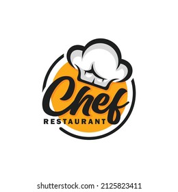 Ilustración vectorial del diseño del logotipo del chef. Logo del restaurante