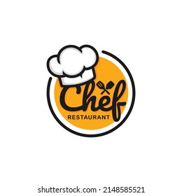 Ilustración vectorial del diseño del logotipo del chef. Logo del restaurante