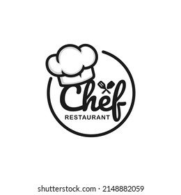 Ilustración vectorial del diseño del logotipo del chef. Logo del restaurante