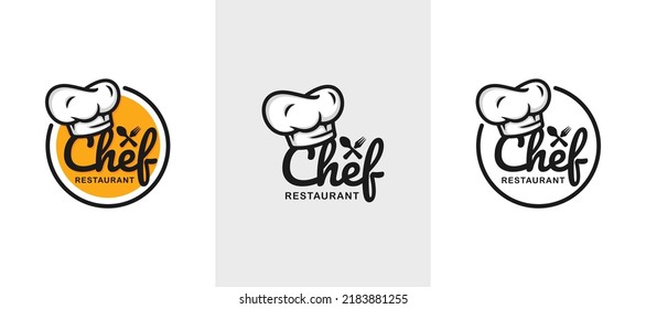 Chef logo design vector illustration. Restaurant logo