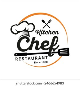 chef logo design vector illustration, restaurant symbol vector