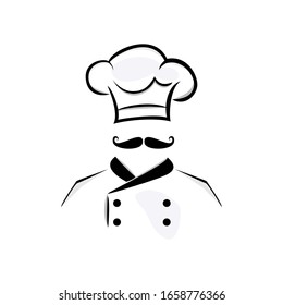 chef logo design vector template with chef's clothes