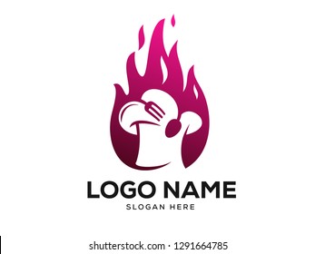 Chef Logo Designs Concept, Hot Food Logo Designs Template