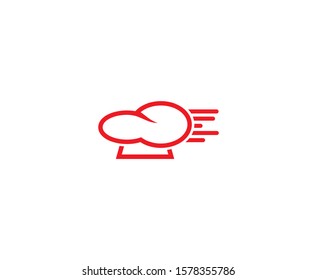 Chef logo fast cooking vector 
