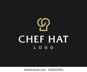 Chef logo, Flat style restaurant logo vector. Simple modern logo design