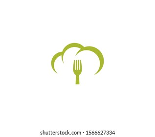 Chef logo fork restaurant vector 