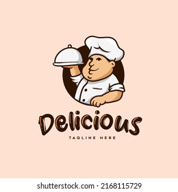 Chef Logo Hand-drawn Style Cartoon suitable for your logo restaurant easy to remove text layered file. available vector file EPS8