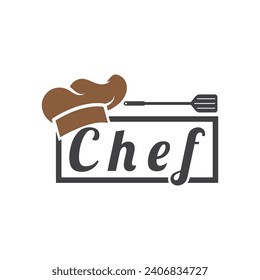 diseño de vektor del logotipo del chef de sombrero de cocina