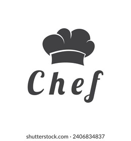 diseño de vektor del logotipo del chef de sombrero de cocina