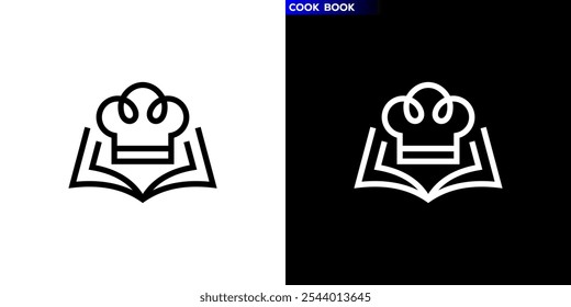 Chef logo. Chef hat and cooking recipe book. Icon symbol design template EPS 10.