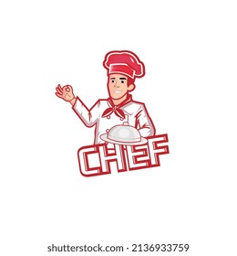 chef logo illustration and vektor