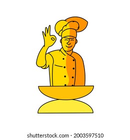 Logo del chef aislado en un fondo blanco