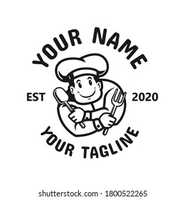 chef logo mascot vector illustration